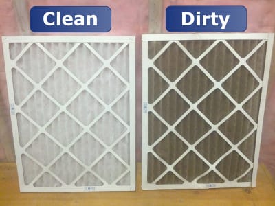 Comparison of clean & dirty air filters